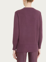 Maglia girocollo con manica lunga in Soft Wool Viola Donna - Ragno