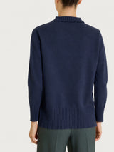 Polo con manica lunga in Soft Wool Blu Donna - Ragno