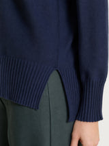 Polo con manica lunga in Soft Wool Blu Donna - Ragno