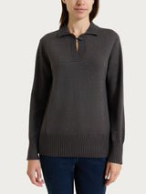 Polo con manica lunga in NaturalSoft Neri Donna - Ragno