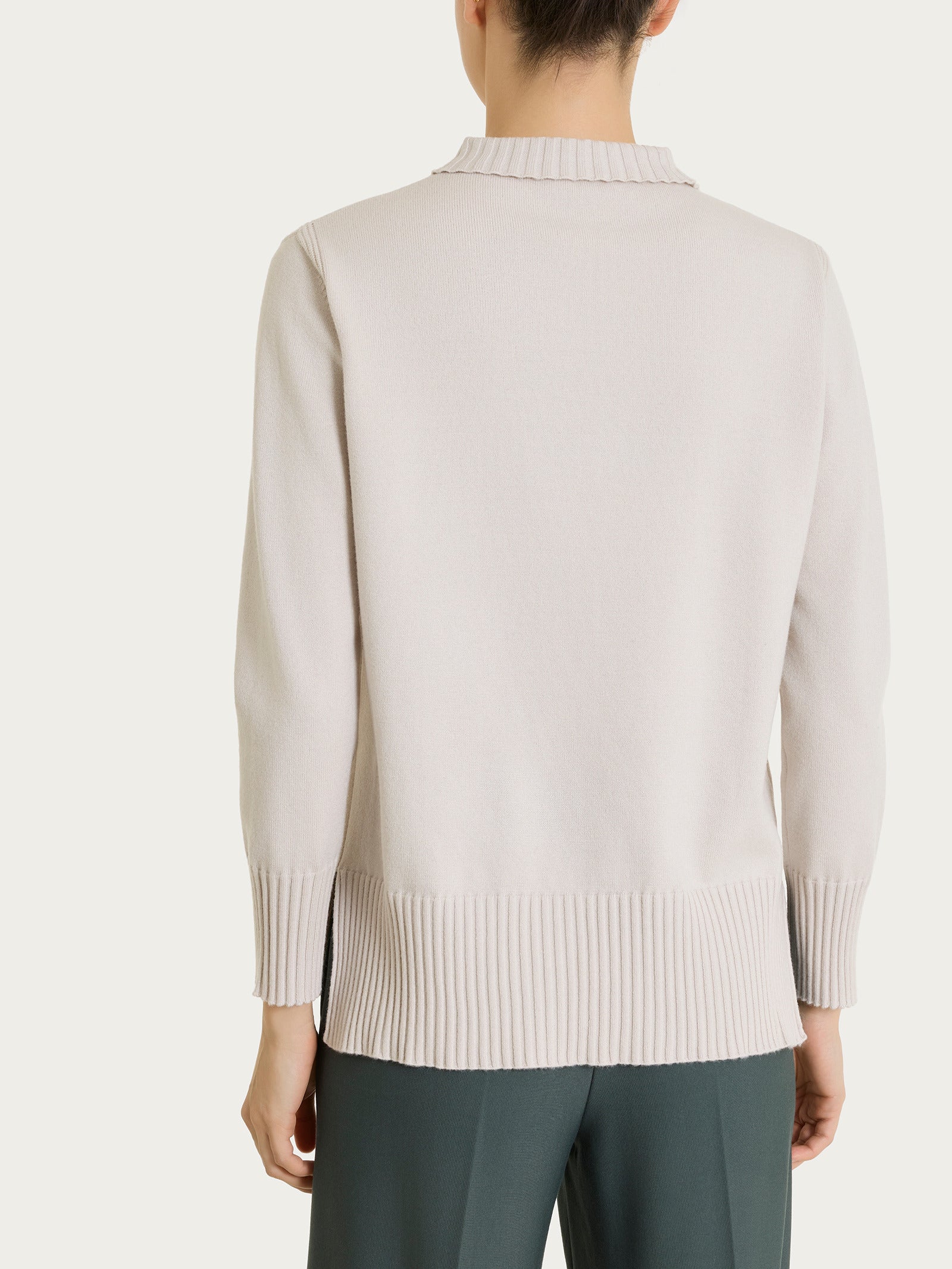 Polo con manica lunga in Soft Wool Bianchi Donna - Ragno