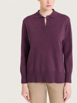 Polo con manica lunga in Soft Wool Viola Donna - Ragno