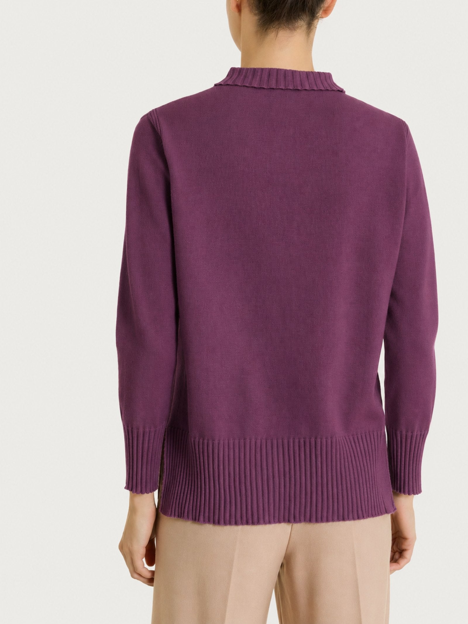 Polo con manica lunga in Soft Wool Viola Donna - Ragno
