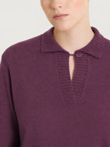 Polo con manica lunga in Soft Wool Viola Donna - Ragno