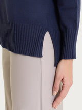 Cardigan con zip in NaturalSoft Blu Donna - Ragno