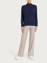 Cardigan con zip in NaturalSoft Blu Donna - Ragno