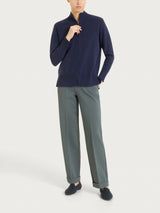 Cardigan con zip in NaturalSoft Blu Donna - Ragno