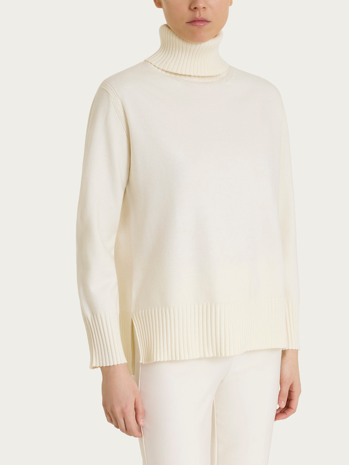 Dolcevita con manica lunga in NaturalSoft Bianchi Donna - Ragno