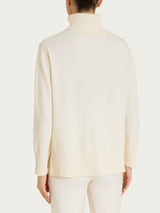 Langärmeliger Rollkragenpullover aus Naturalsoft in Bianco für Damen – Ragno