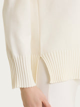 Langärmeliger Rollkragenpullover aus Naturalsoft in Bianco für Damen – Ragno