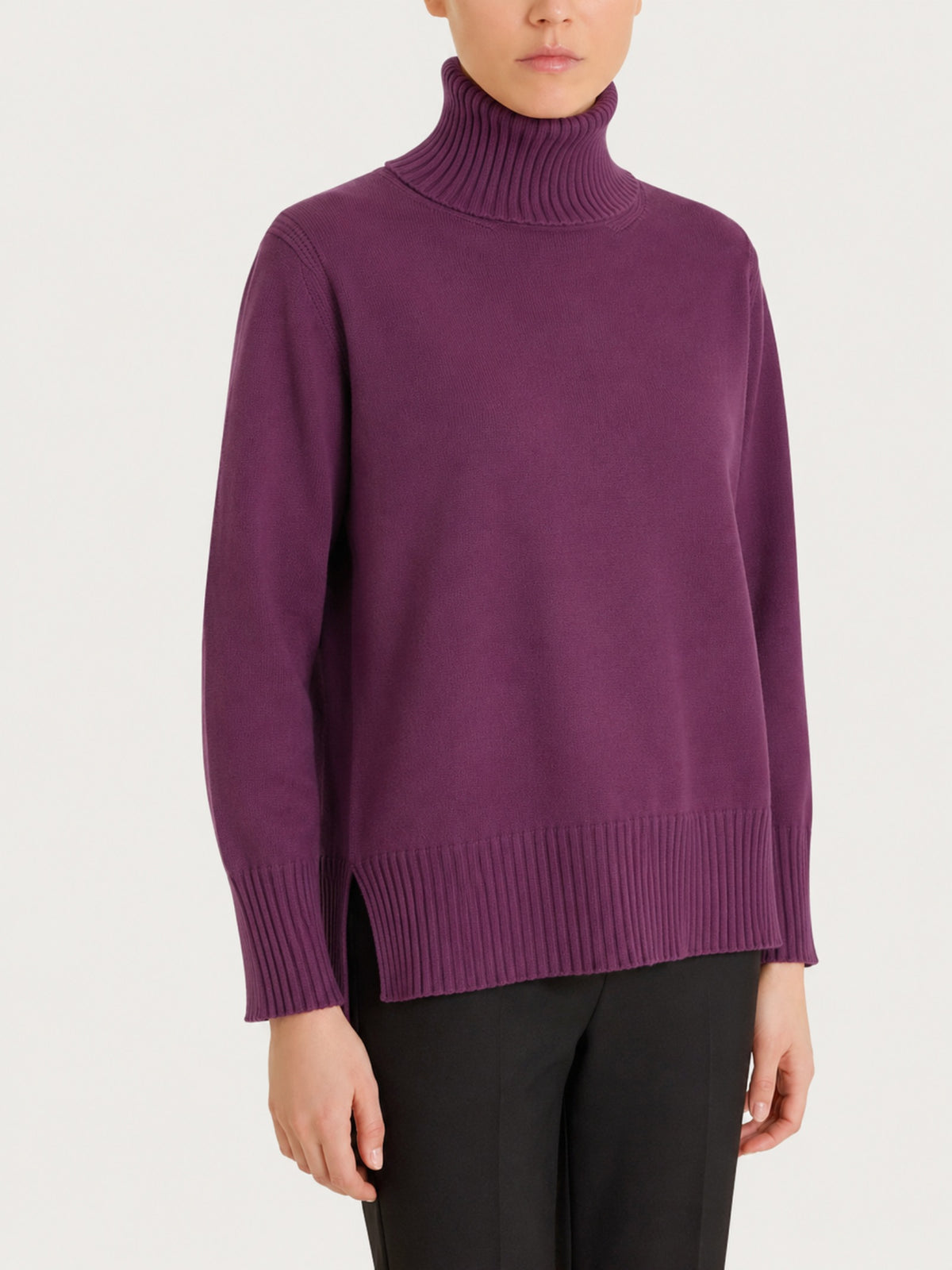 Dolcevita con manica lunga in NaturalSoft Viola Donna - Ragno