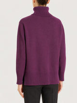 Women's Long-Sleeved Turtleneck in Naturalsoft Purple - Ragno