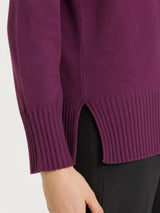 Women's Long-Sleeved Turtleneck in Naturalsoft Purple - Ragno