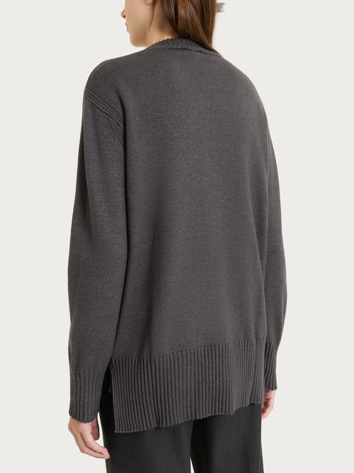 Cardigan a manica lunga in NaturalSoft Neri Donna - Ragno