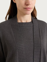 Cardigan a manica lunga in NaturalSoft Neri Donna - Ragno