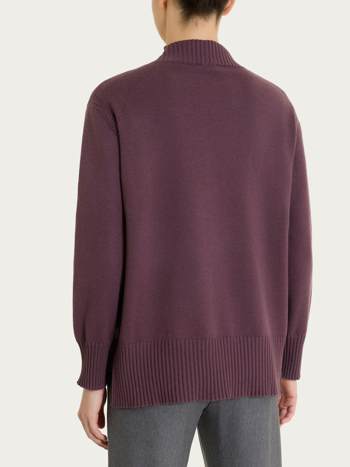 Cardigan a manica lunga in NaturalSoft Viola Donna - Ragno