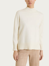 Lupetto con manica lunga in Soft Wool Bianchi Donna - Ragno