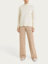 Lupetto con manica lunga in Soft Wool Bianchi Donna - Ragno