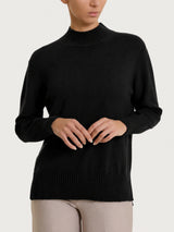 Lupetto con manica lunga in Soft Wool Neri Donna - Ragno