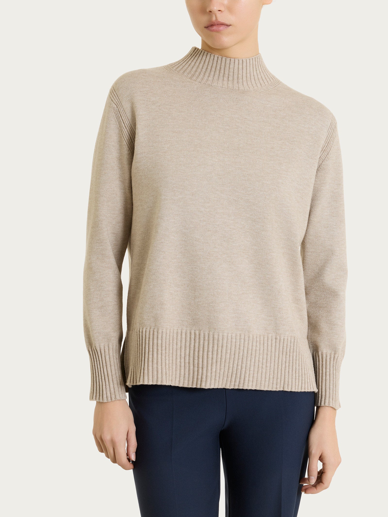 Lupetto con manica lunga in Soft Wool Grigi Donna - Ragno