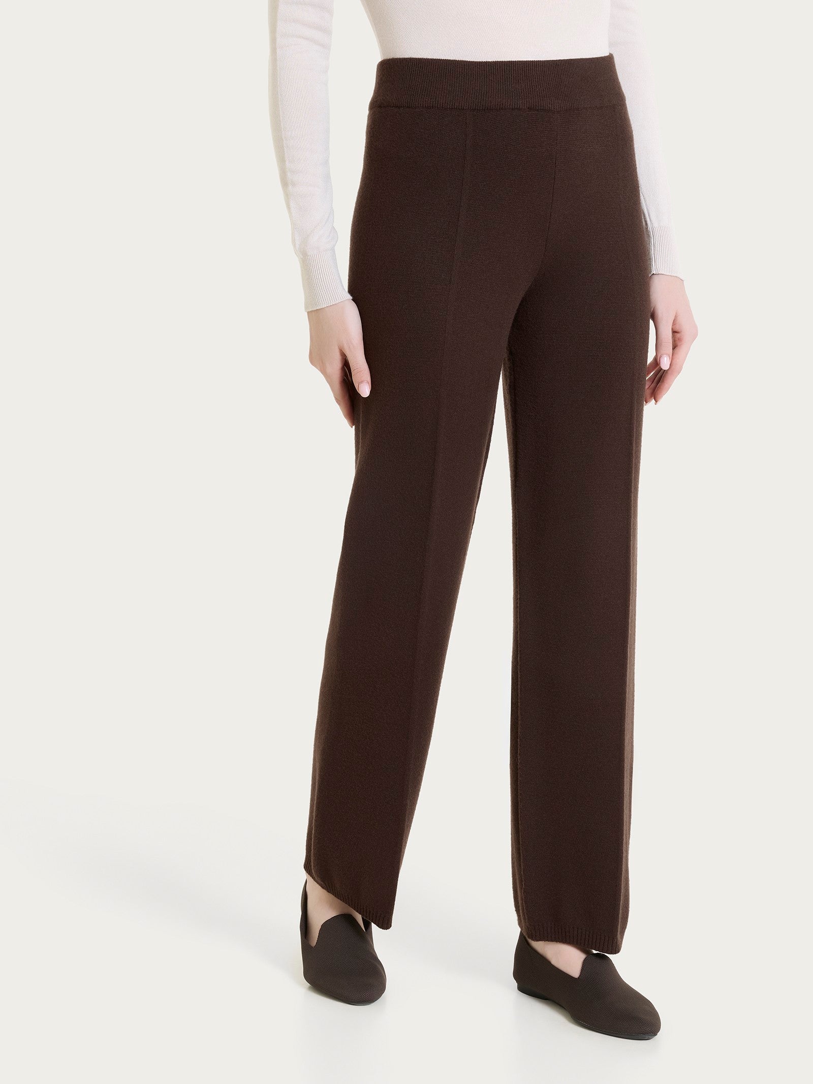 Weite Hose aus Soft Wool in Braun für Damen – Ragno