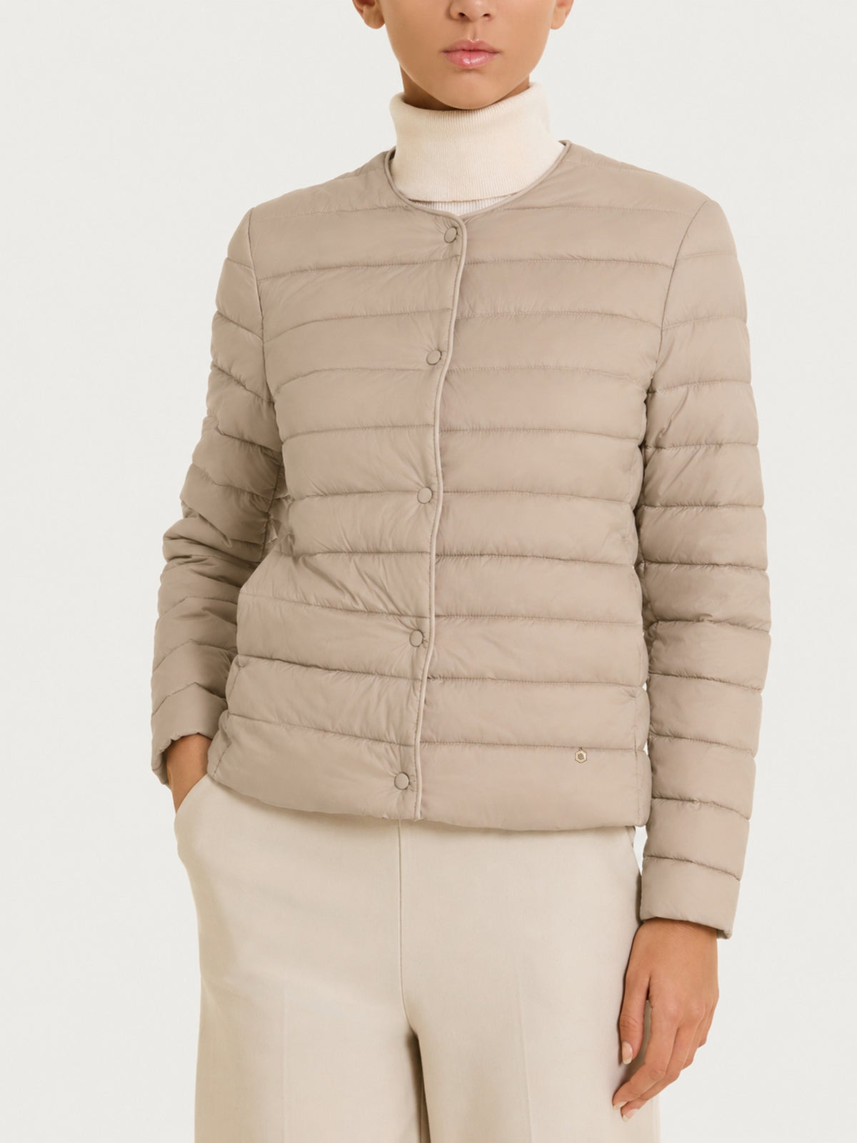 Piumino puffer con manica lunga in Ultralight Grigi Donna - Ragno