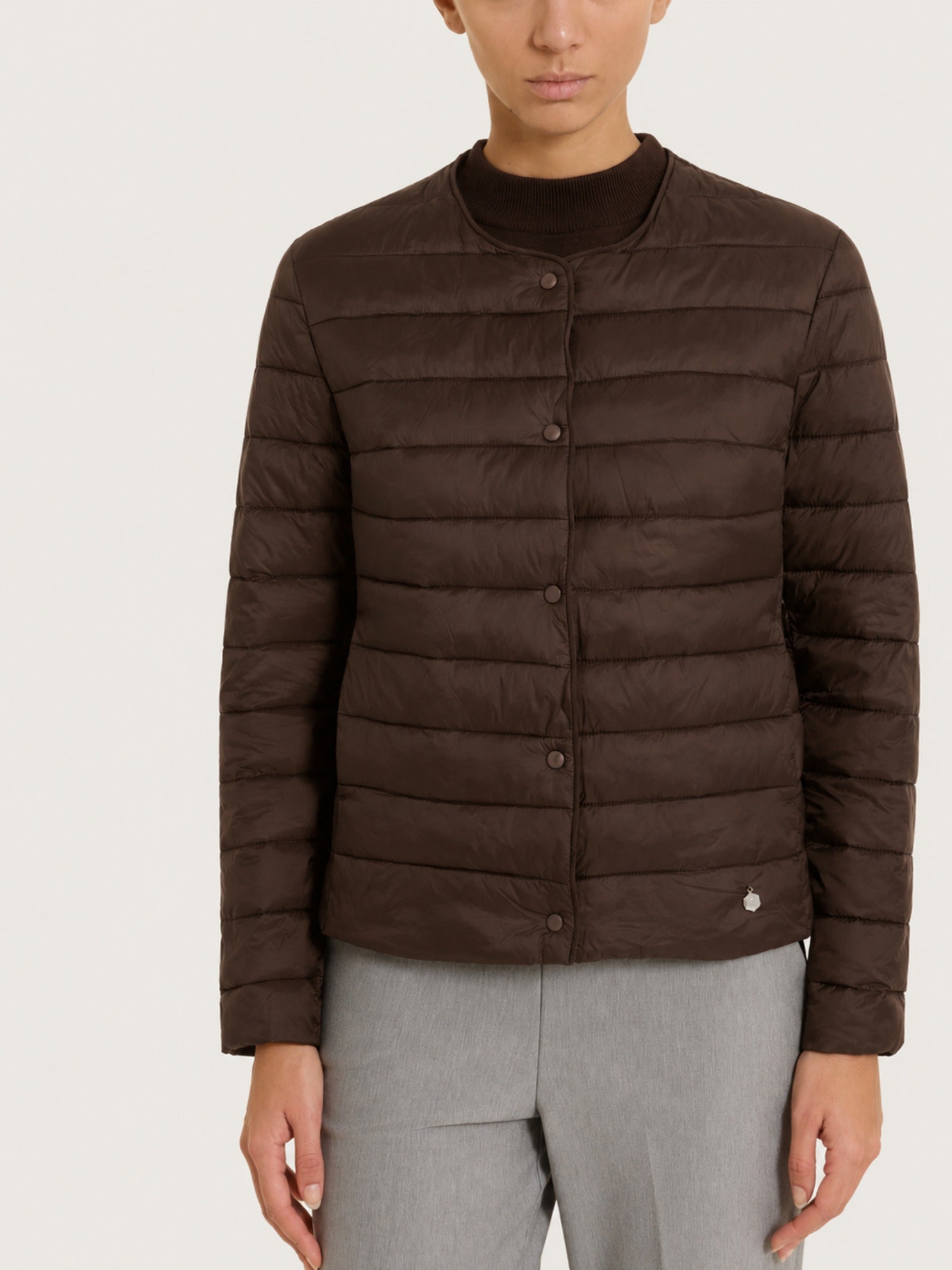 Piumino pffer con manica lunga in Ultralight Marroni Donna - Ragno