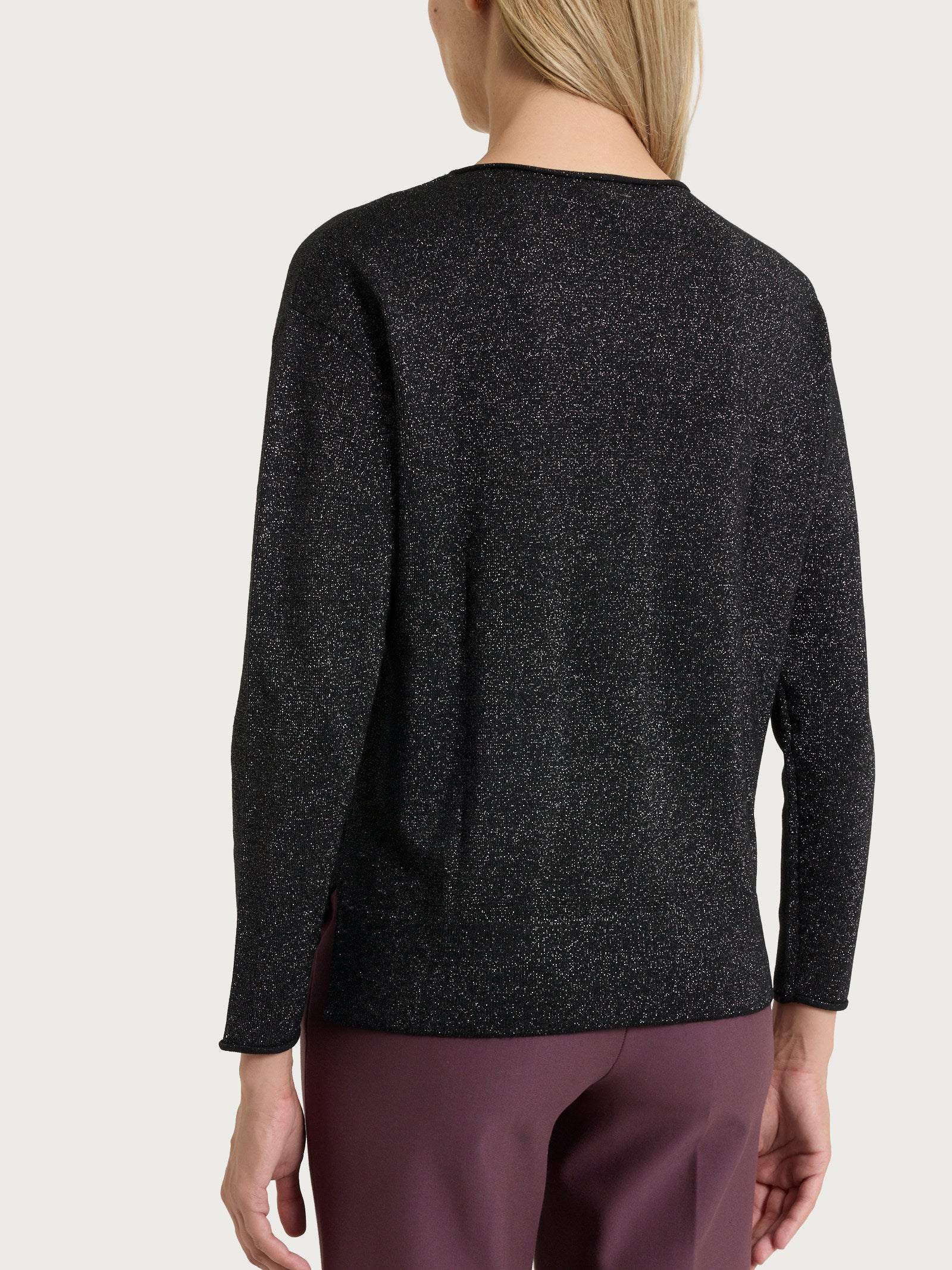 Maglia girocollo in Lurex Four Seasons Neri Donna - Ragno