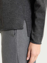 Damen-Pullover mit Rundhalsausschnitt aus Lurex „Four Seasons“ in Nero – Ragno