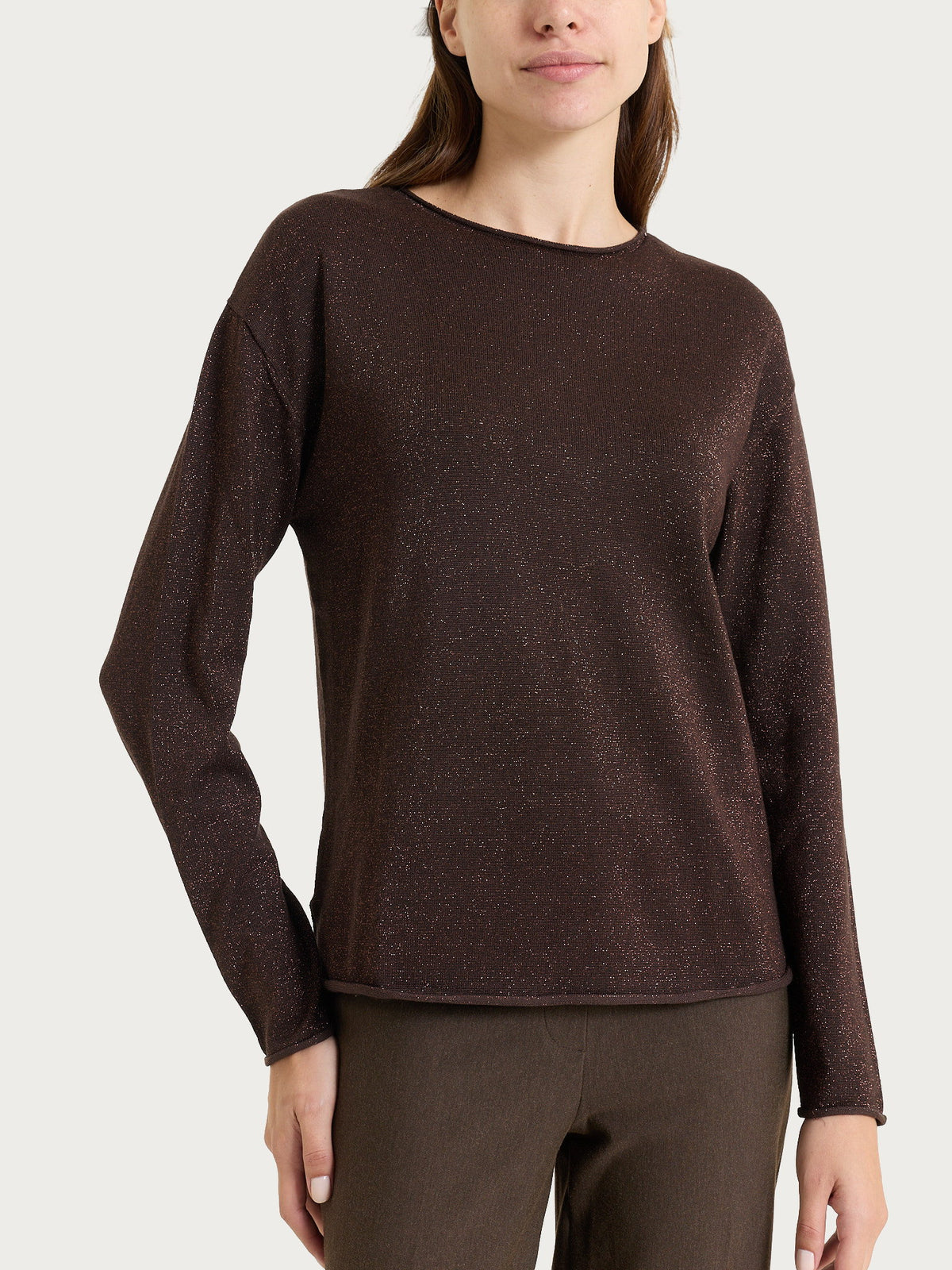 Maglia girocollo in Lurex Four Seasons Marroni Donna - Ragno