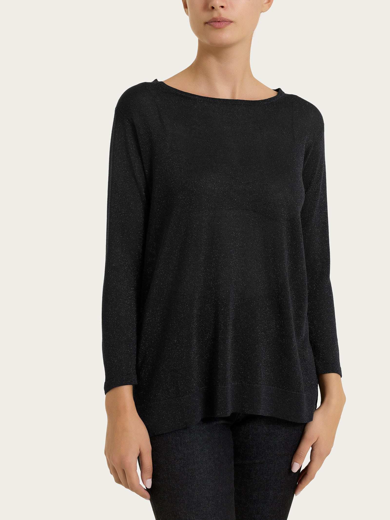 Maglia con manica pipistello in Lurex Four Seasons Neri Donna - Ragno