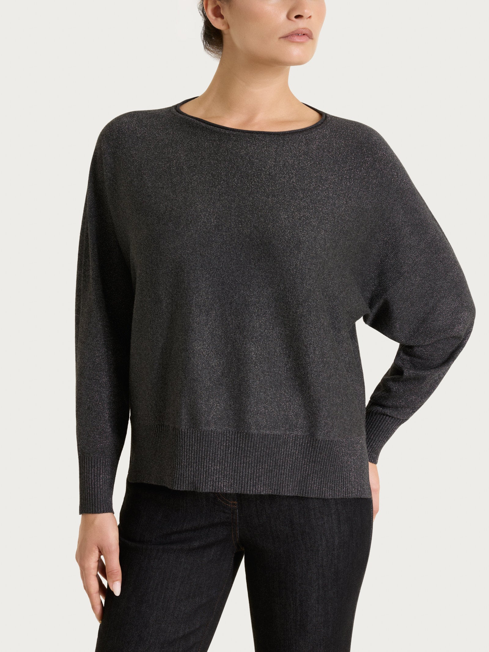 Maglia con manica pipistello in Lurex Four Seasons Neri Donna - Ragno