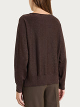 Women's Brown Four Seasons Lurex Batwing-Sleeve Sweater - Ragno