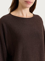 Women's Brown Four Seasons Lurex Batwing-Sleeve Sweater - Ragno