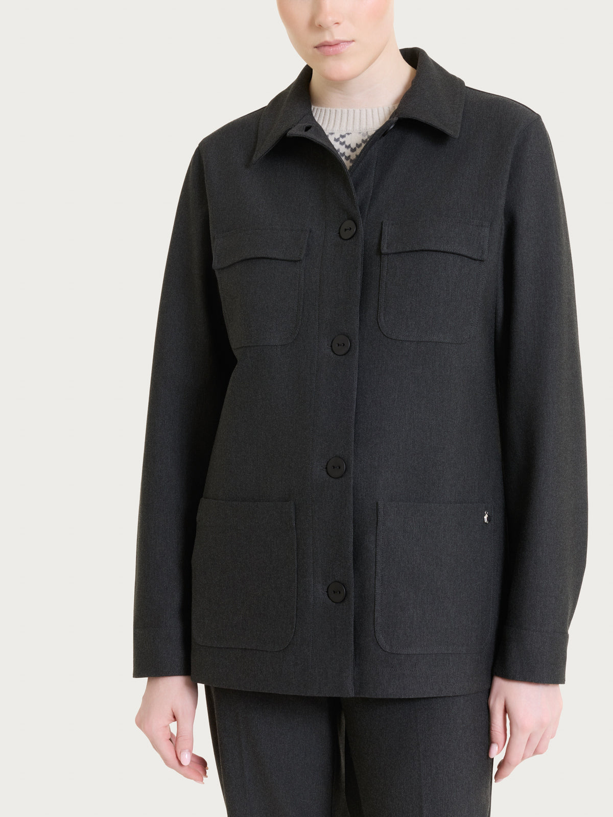 Sahara-Jacke mit Taschen aus Compact Nero für Damen – Ragno