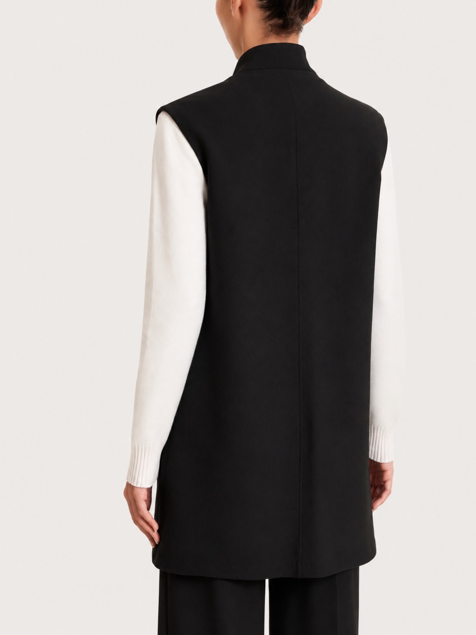 Gilet lungo in Compact  Neri Donna - Ragno