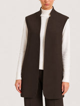 Gilet lungo in Compact  Marroni Donna - Ragno