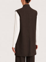 Gilet lungo in Compact  Marroni Donna - Ragno