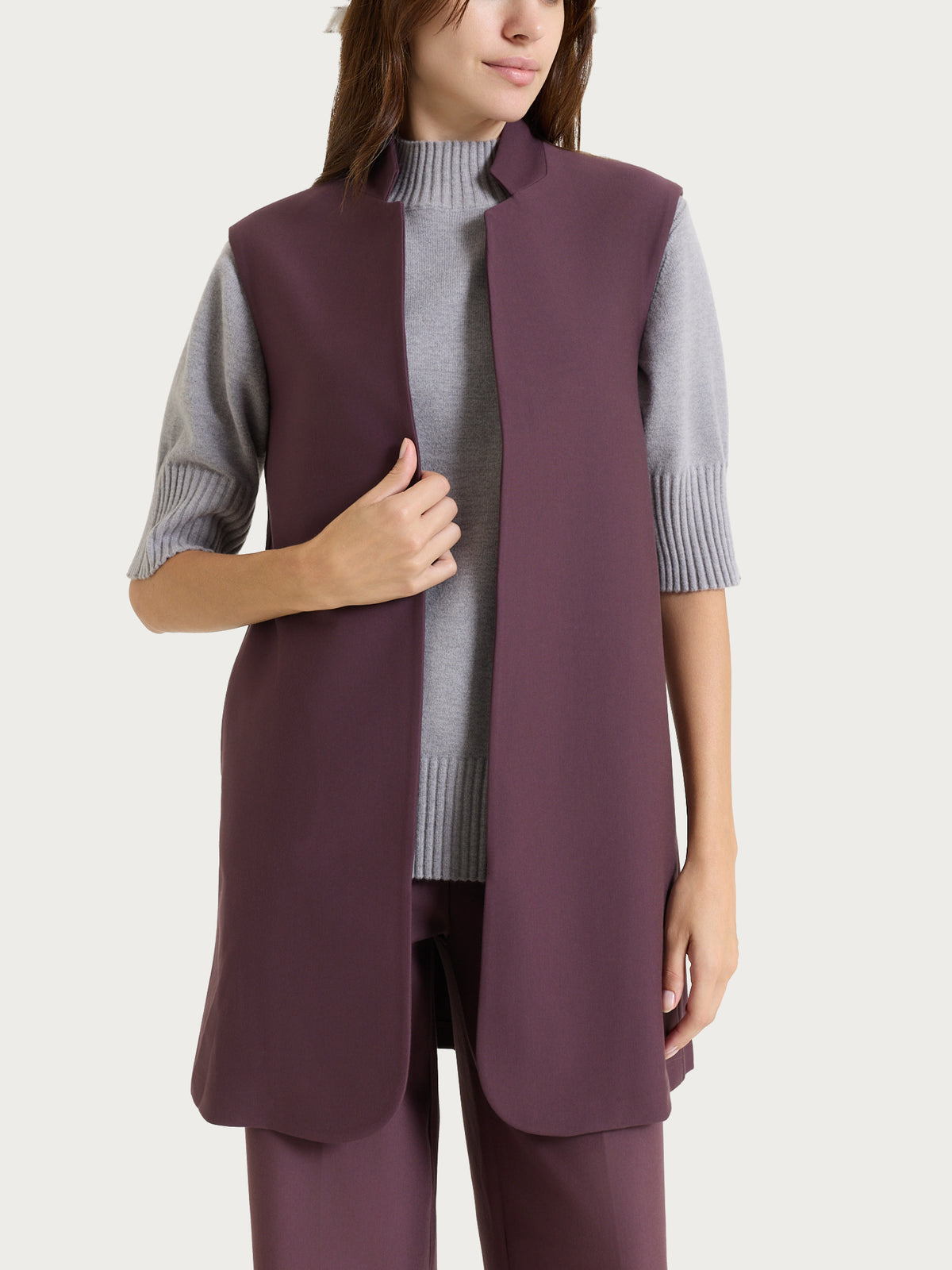Lange Weste aus Compact, violett, für Damen – Ragno