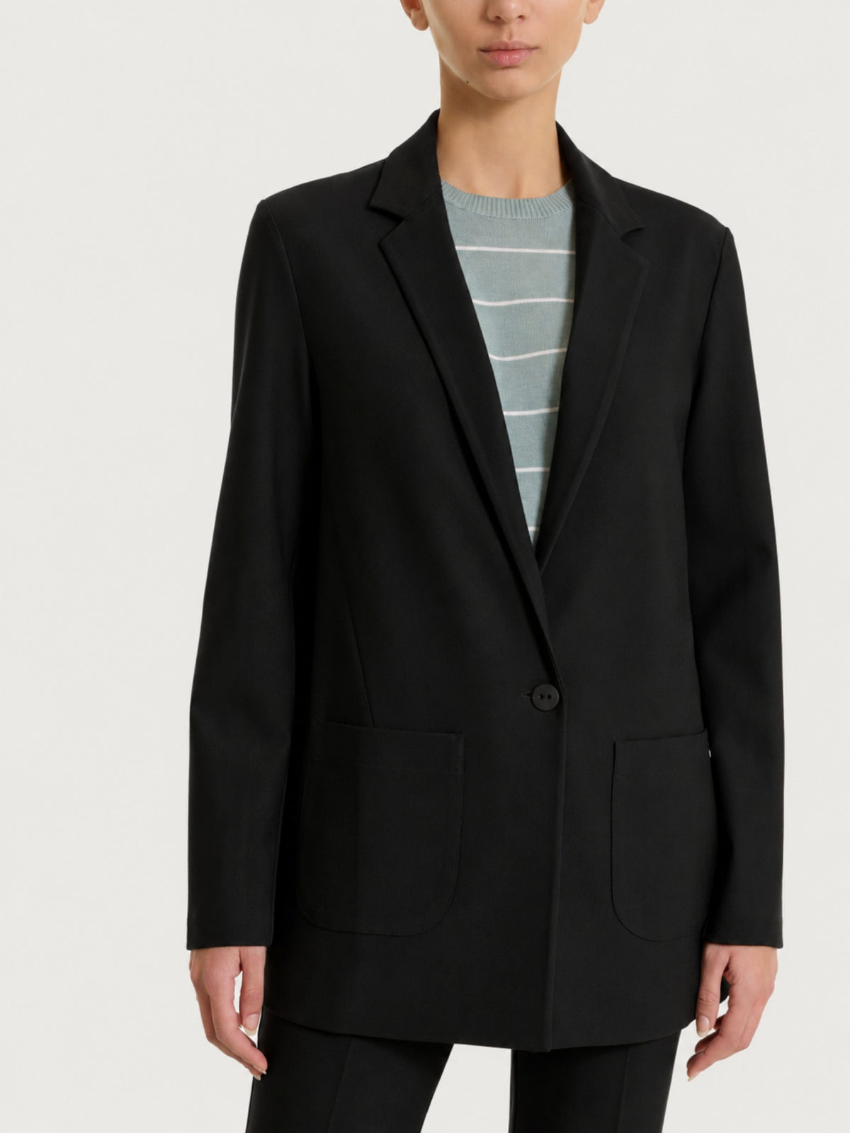 Blazer monopetto con un bottone in Compact Neri Donna - Ragno