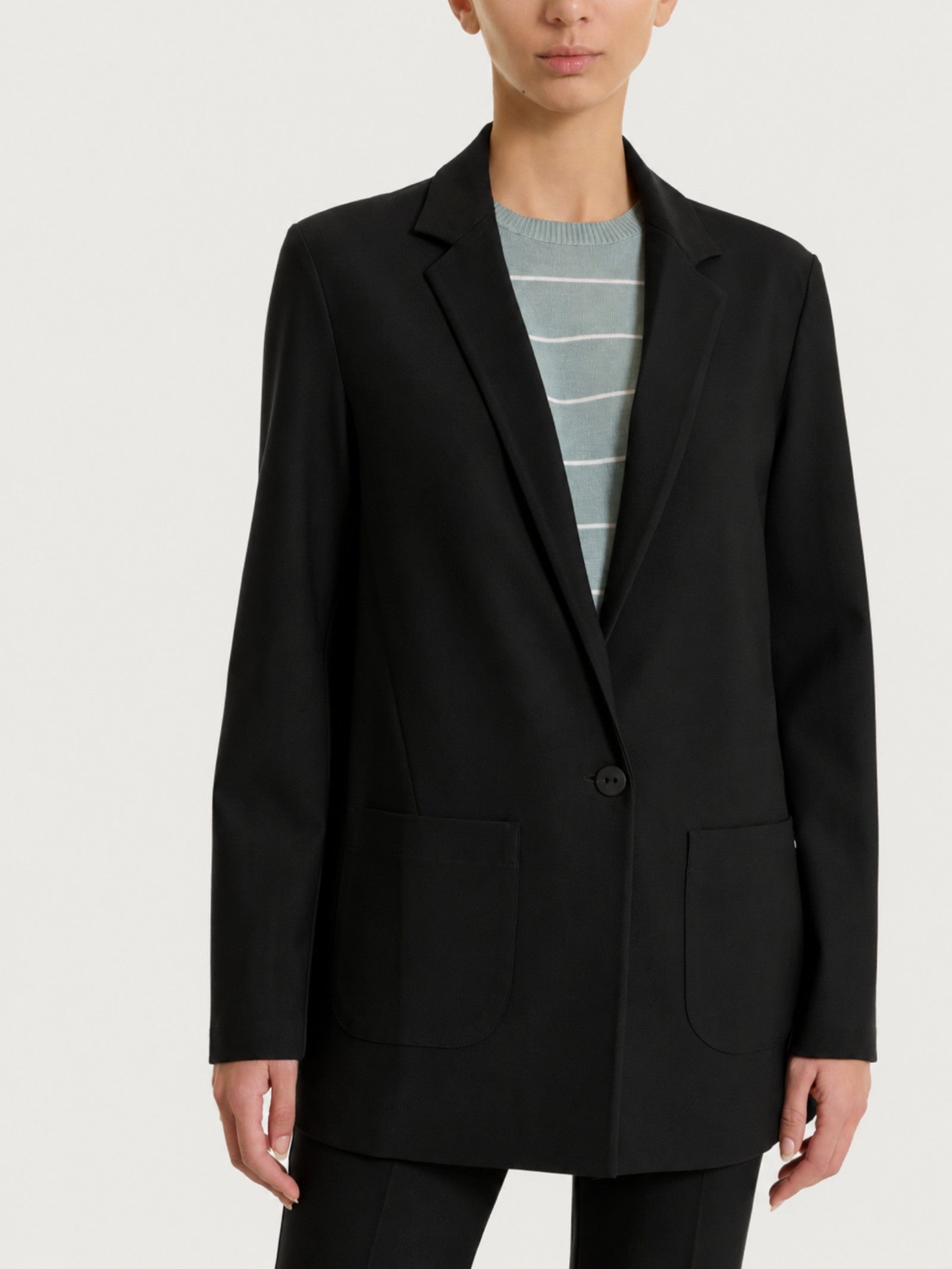 Blazer monopetto con un bottone in Compact Neri Donna - Ragno