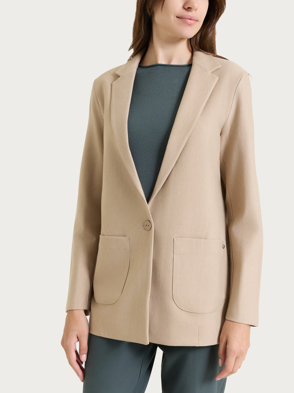 Blazer monopetto con un bottone in Compact Grigi Donna - Ragno