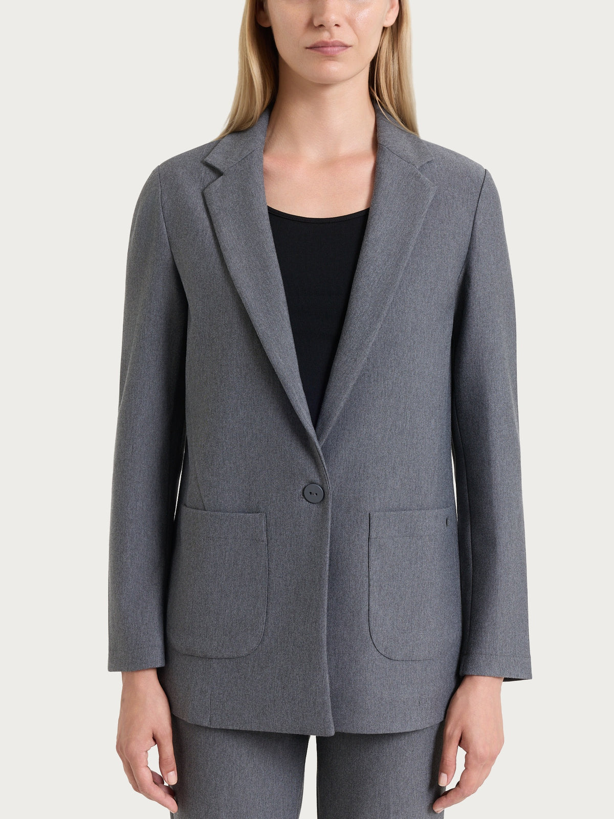 Blazer monopetto con un bottone in Compact Neri Donna - Ragno