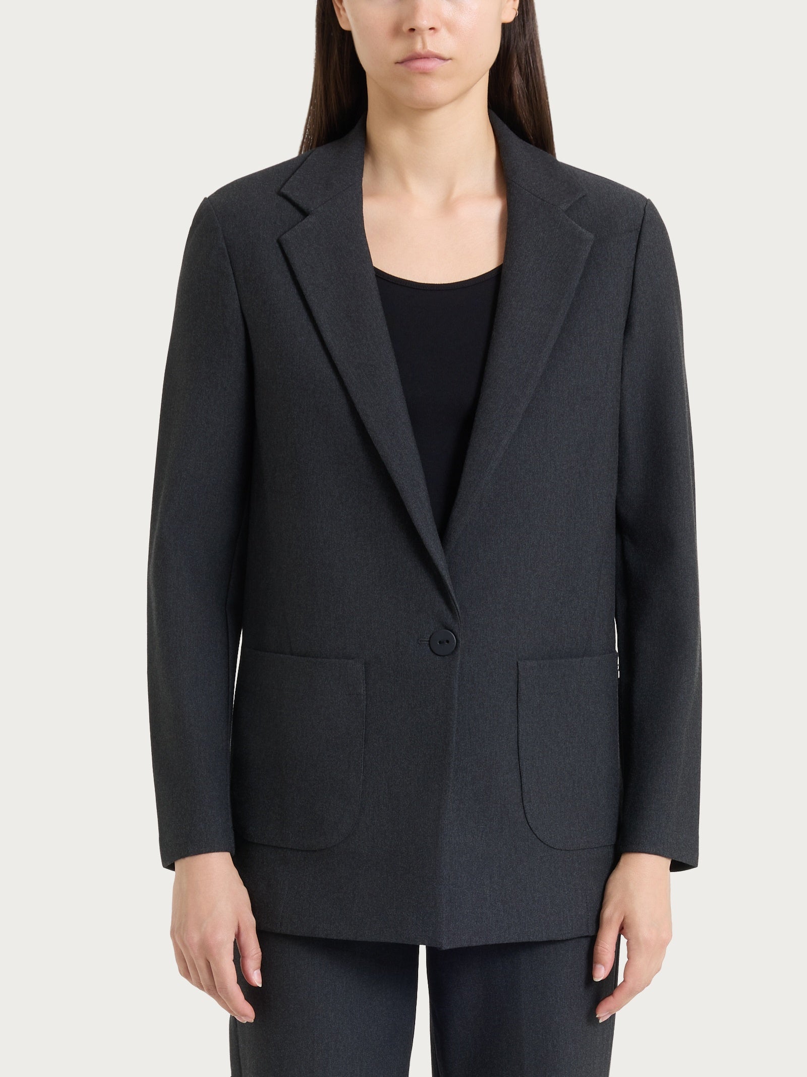 Blazer monopetto con un bottone in Compact Neri Donna - Ragno