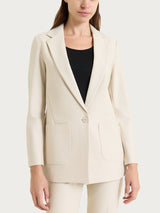 Blazer monopetto con un bottone in Compact Bianchi Donna - Ragno