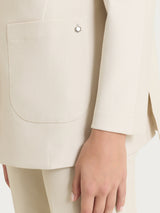Blazer monopetto con un bottone in Compact Bianchi Donna - Ragno