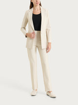 Blazer monopetto con un bottone in Compact Bianchi Donna - Ragno
