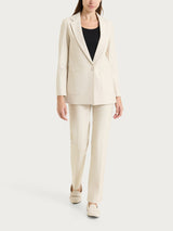 Blazer monopetto con un bottone in Compact Bianchi Donna - Ragno