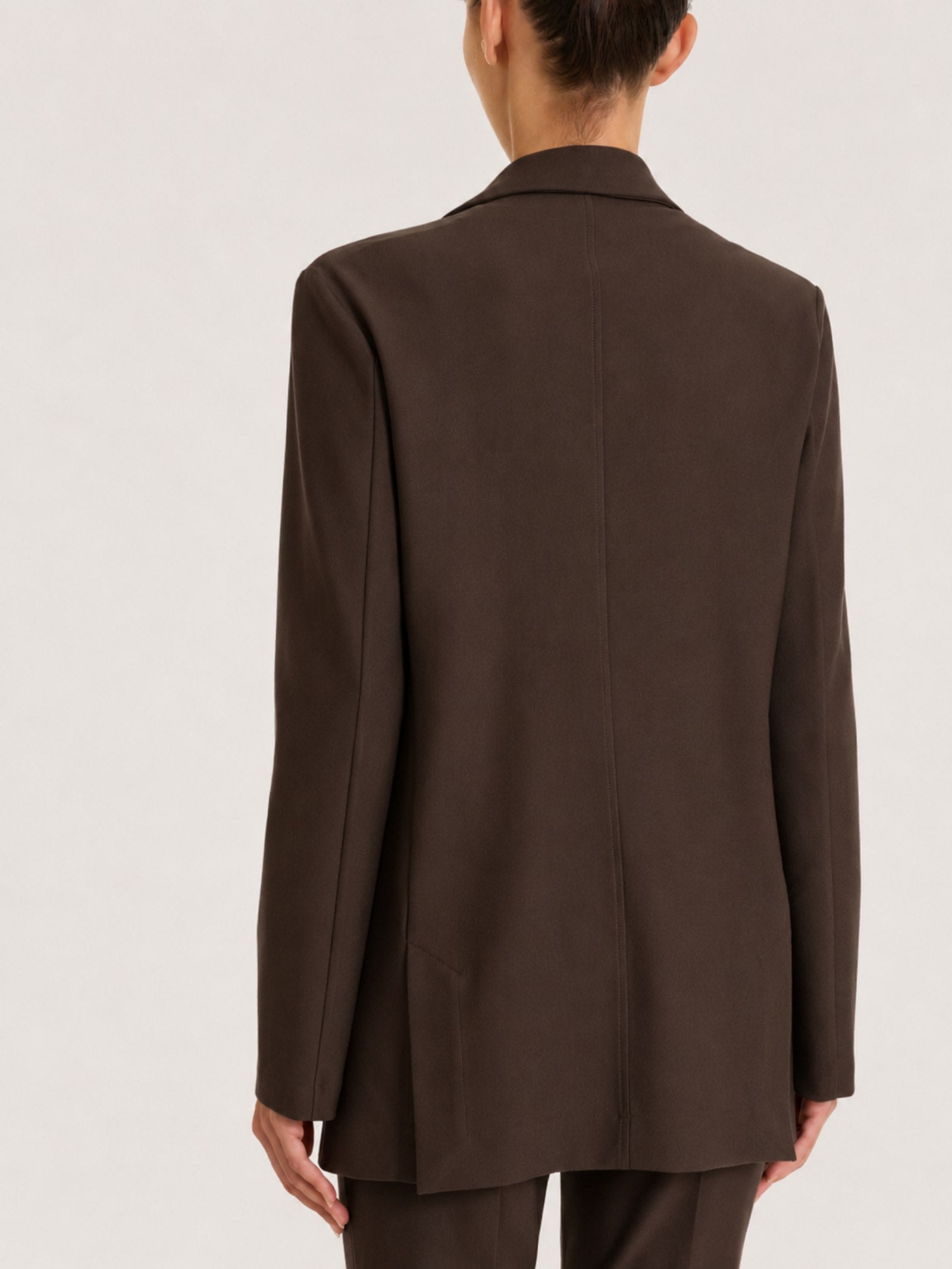 Blazer monopetto con un bottone in Compact Marroni Donna - Ragno