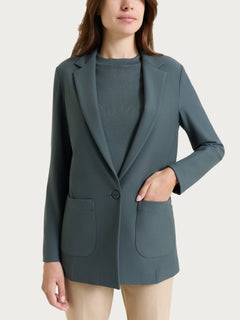 Einreihiger Blazer mit einem Knopf aus „Compact Grigi“ für Damen – Ragno